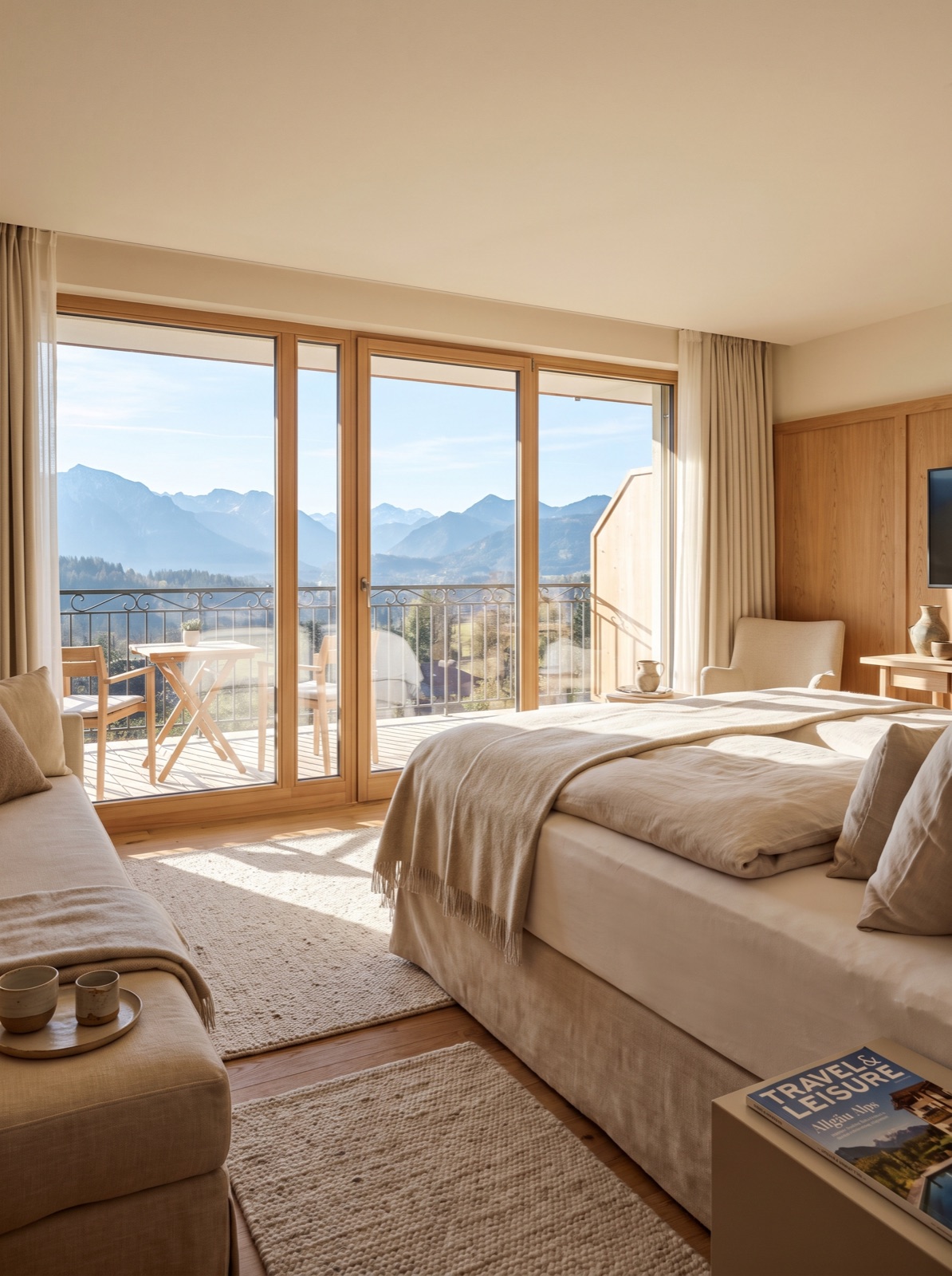Doppelzimmer Panorama mit Balkon und Bergblick